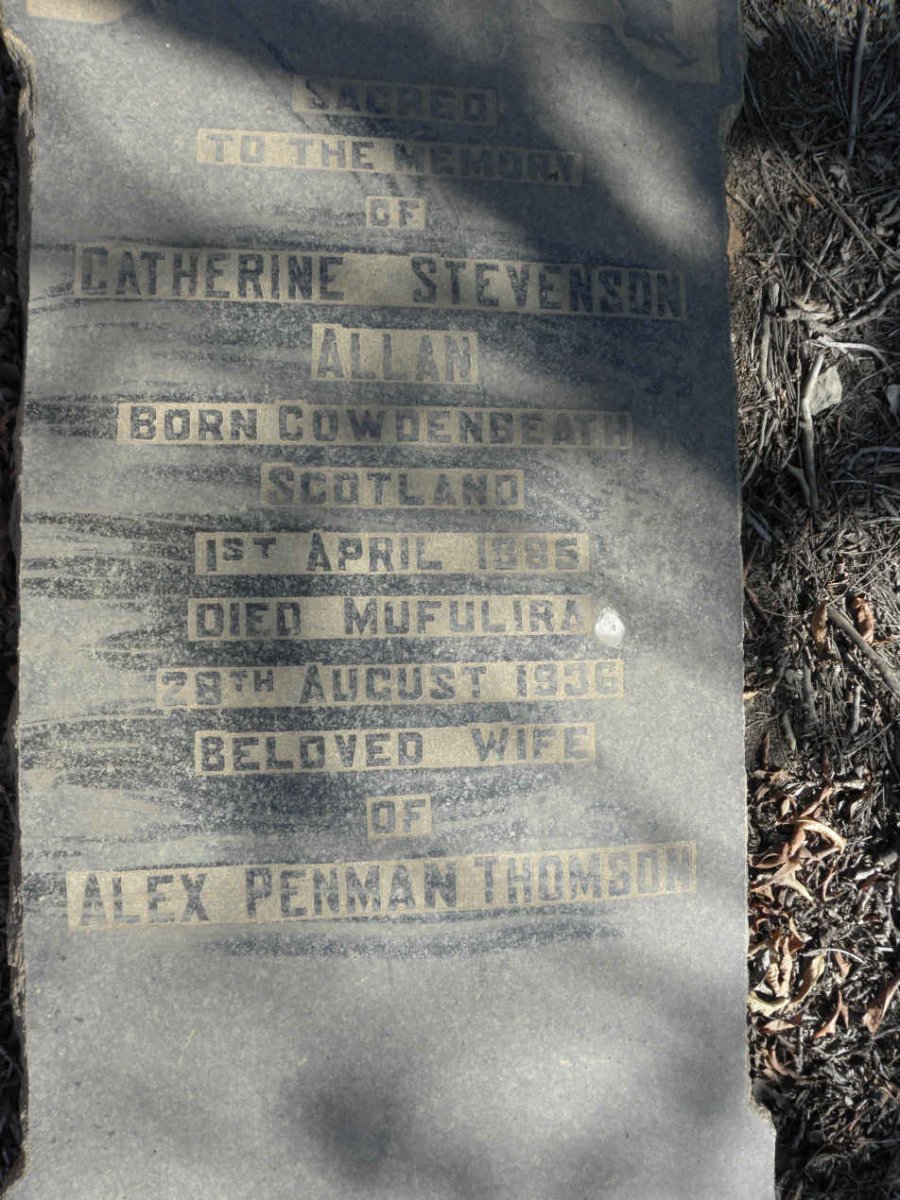 THOMSON Catherine, STEVENSON ALLAN 1885-1936