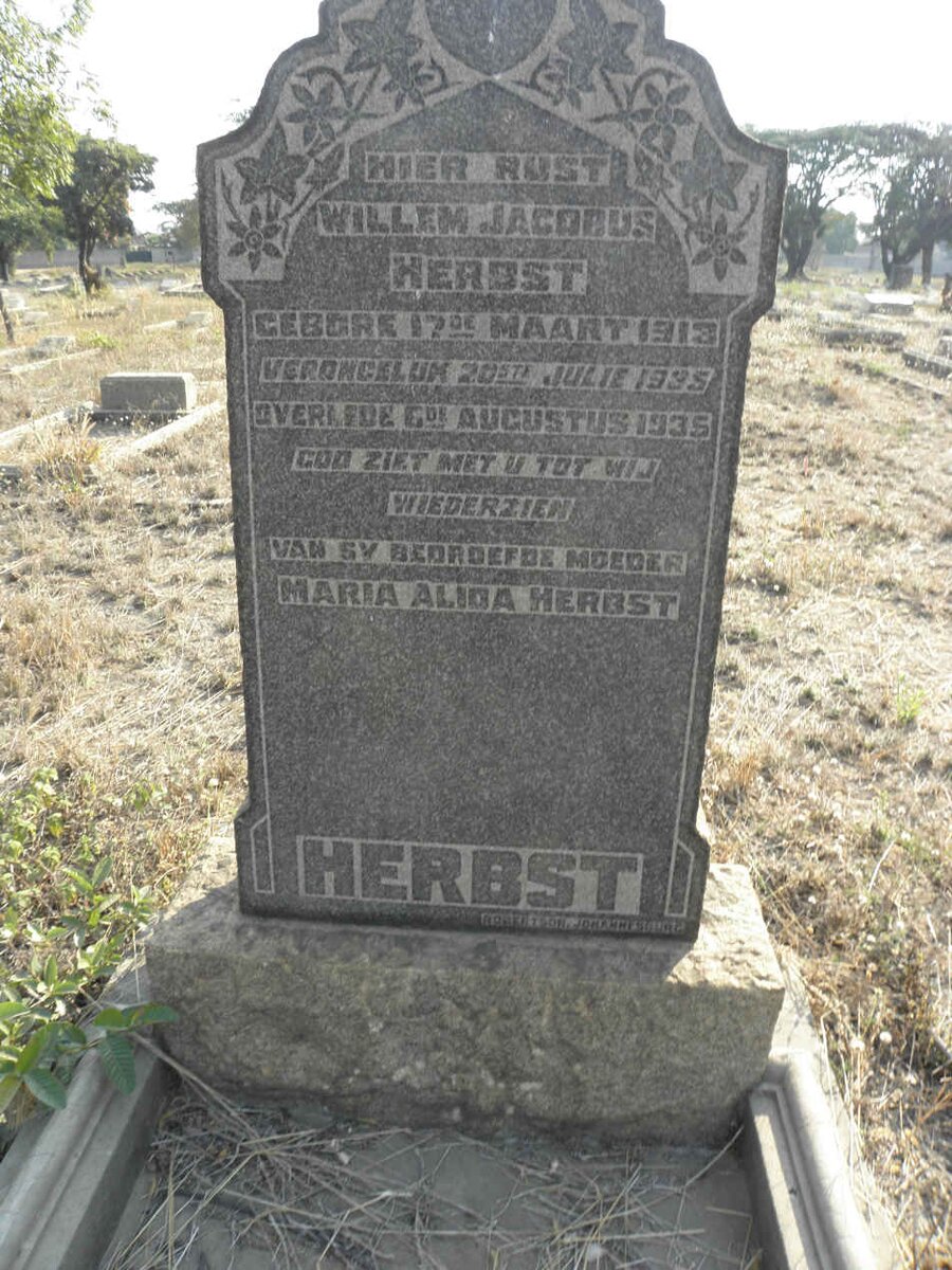 HERBST Willem Jacobus 1913-1935