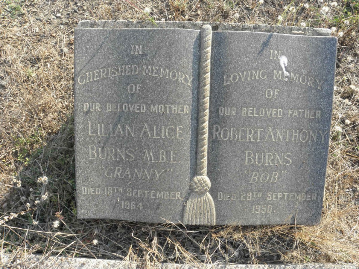 BURNS Robert Anthony -1950 &amp; Lilian Alice -1964