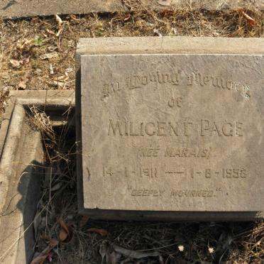PAGE Milicent nee MARAIS 1911-1958