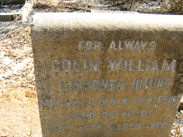 IRVINE Colin William Gardner -1960