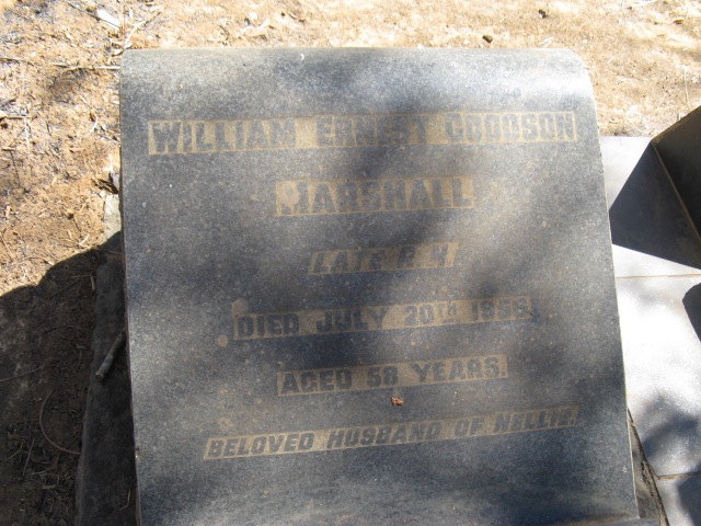 MARSHALL William Ernest Goodson -1956