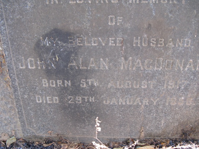 MACDONALD John Alan 1917-1956