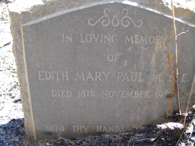 PAUL Edith Mary -196?