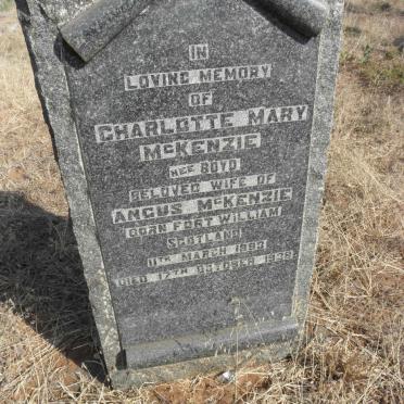 McKENZIE Charlotte Mary nee BOYD 1893-1938