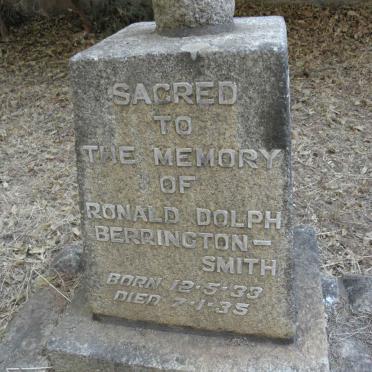 BERRINGTON-SMITH Ronald Dolph 1933-1935