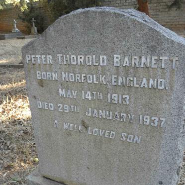 BARNETT Peter Thorold 1913-1937