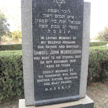 MENDELSOHN Samuel John -1956