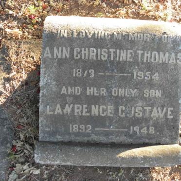 THOMAS Ann Christine 1873-1954 :: THOMAS Lawrence Gustave 1892-1948