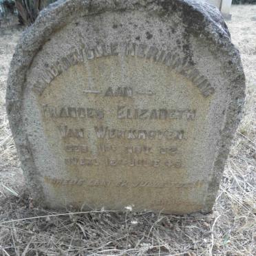 WERKHOVEN Frances Elizabeth, van 1932-1946