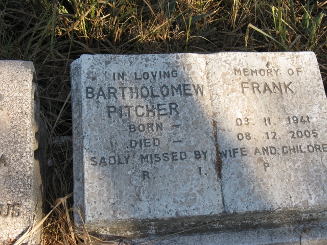 PITCHER Bartholomew Frank 1941-2005