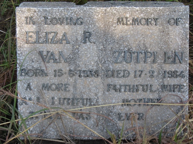 ZUTPEEN Eliza R., van 1938-1984