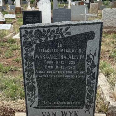 WYK Margaretha Aletta, van 1926-1973