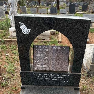 AARDE Andries Gideon, van -1978