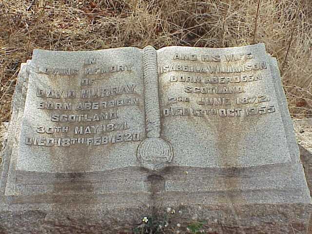 MURRAY David 1871-1920 &amp; Isabella WILLIAMSON 1872-1955