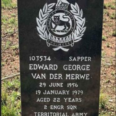 MERWE Edward George, van der 1956-1979