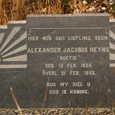 HEYNS Alexander Jacobus 1926-1953