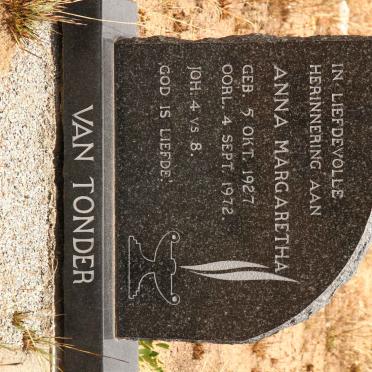 TONDER Anna Margaretha, van 1927-1972