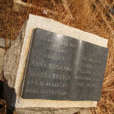 HEEVER Anna Susanna, van der 1877-1966
