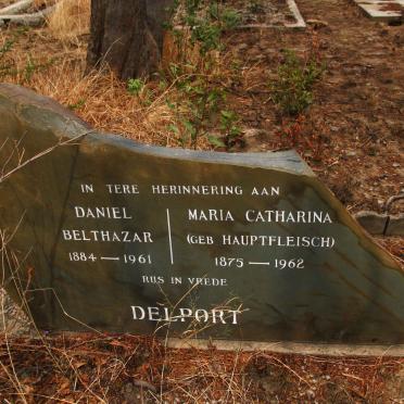 DELPORT Belthazar Daniel 1884-1961 &amp; Maria Catharina HAUPTFLEISCH 1875-1962