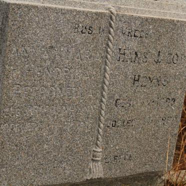 HEYNS Hans Jacob 1893-1962 &amp; Anna Maria Hendrika Petronella BREDENHANN -1978