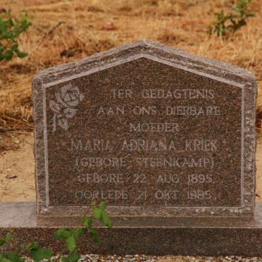 KRIEK Maria Adriana nee STEENKAMP 1895-1985