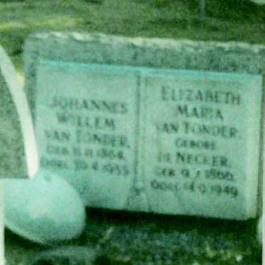 TONDER Johannes Willem, van 186?-19?? &amp; Elizabeth Maria De NECKER 186?-1949