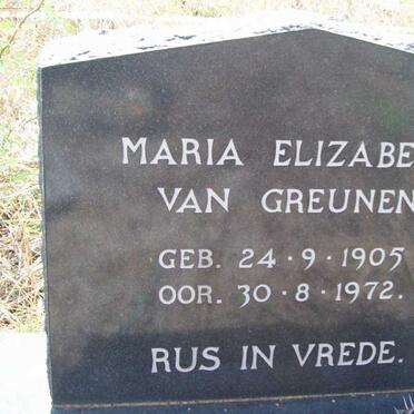 GREUNEN Maria Elizabeth, van 1905-1972