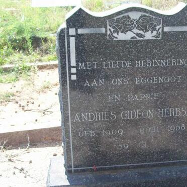 HERBST Andries Gideon 1909-1968