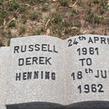 HENNING Russell Derek 1961-1962