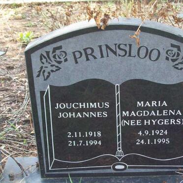 PRINSLOO Jouchimus Johannes 1918-1994 &amp; Maria Magdalena HYGERS 1924-1995