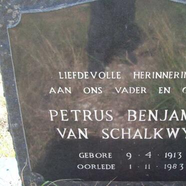 SCHALKWYK Petrus Benjamin, van 1913-1983