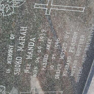 SHOKO Marah nee MANDA 1959-1996