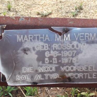VERMAAK Martha M.M. nee ROSSOUW 1907-1978