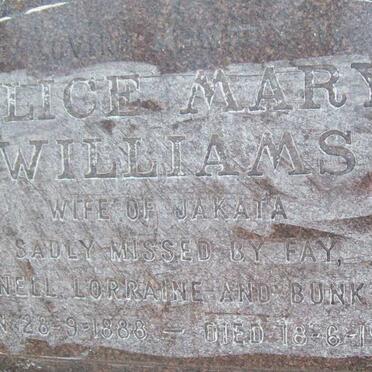 WILLIAMS Alice Mary 1888-1938
