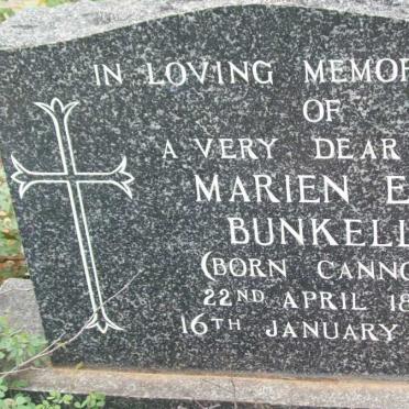 BUNKELL Marien Edith nee CANNON 1894-1976