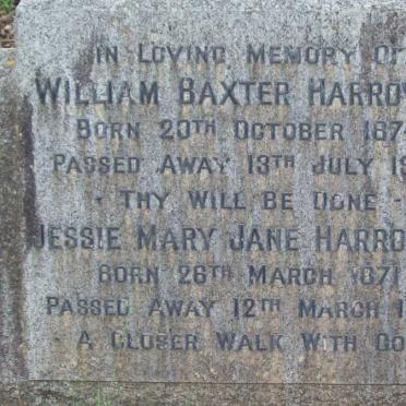 HARROWER William Baxter 1874-1947 &amp; Jessie Mary Jane 1871-1965