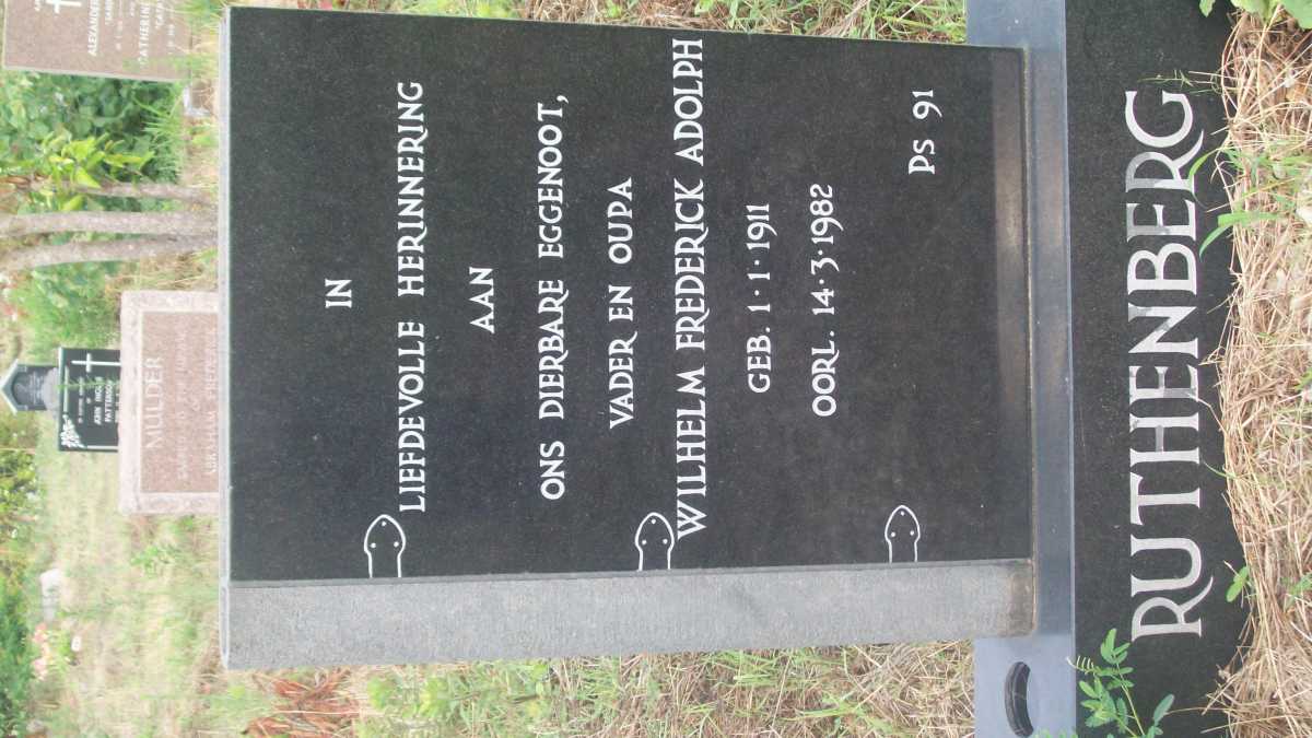 RUTHENBERG Wilhelm Frederick Adolph 1911-1982