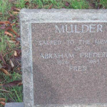 MULDER Abraham Frederick 1926-1983