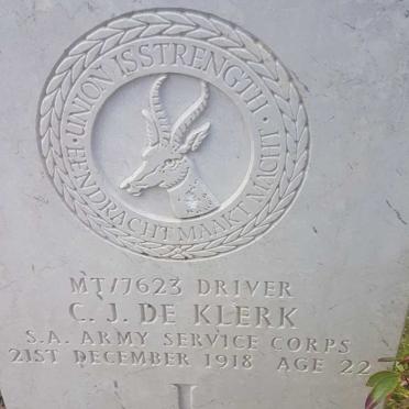 KLERK C.J., de -1918